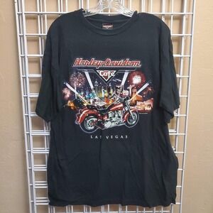 Vintage 2000s Harley-Davidson Cafe Las Vegas Nevada Black T-Shirt